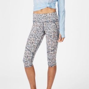 Sweaty Betty The Power Hexagon Print Multicolor Cropped Leggings M